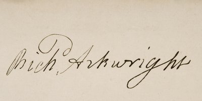 Handtekening van Sir Richard Arkwright (1732-93) door Unbekannt Unbekannt